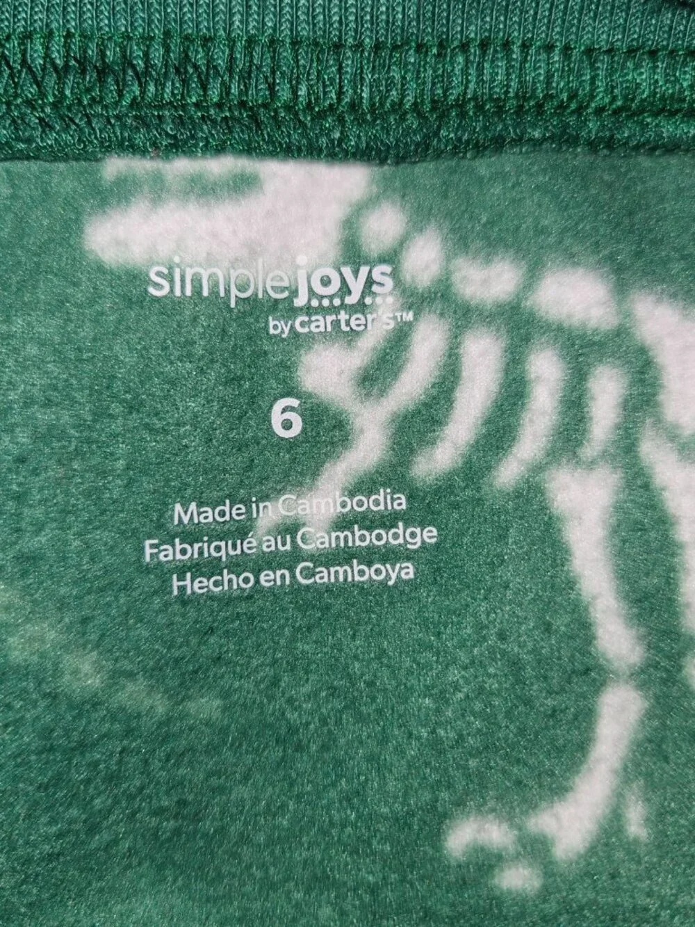 3 Carter's Simple Joys Footie Pajamas Lot Boys Size 6 Dinosaurs Black Green